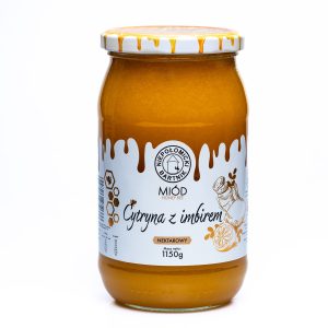 MIÓD CYTRYNA Z IMBIREM 1150g POLSKI Z PASIEKI PORĘBSKI NATURALNY ŚWIEŻY