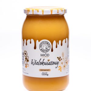 Miód WIELOKWIATOWY KREMOWANY SKRYSTALIZOWANY POLSKI ŚWIEŻY NATURALNY 1.2KG
